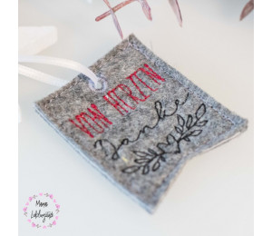 ADVENTSKALENDER Test-Türchen - Stickdatei ITH - Anhänger Von Herzen Danke